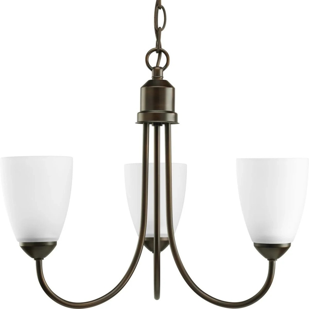 Progress Lighting - Gather Three-Light Etched Glass Chandelier P4440-20